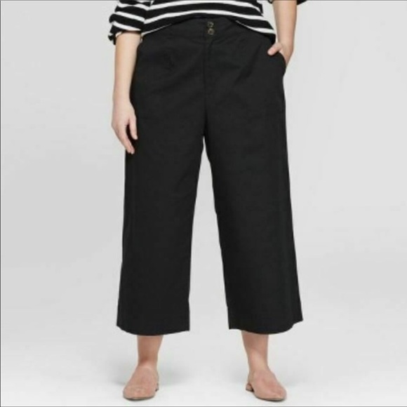 Ava & Viv Pants - Ava & Viv wide leg cropped black pants